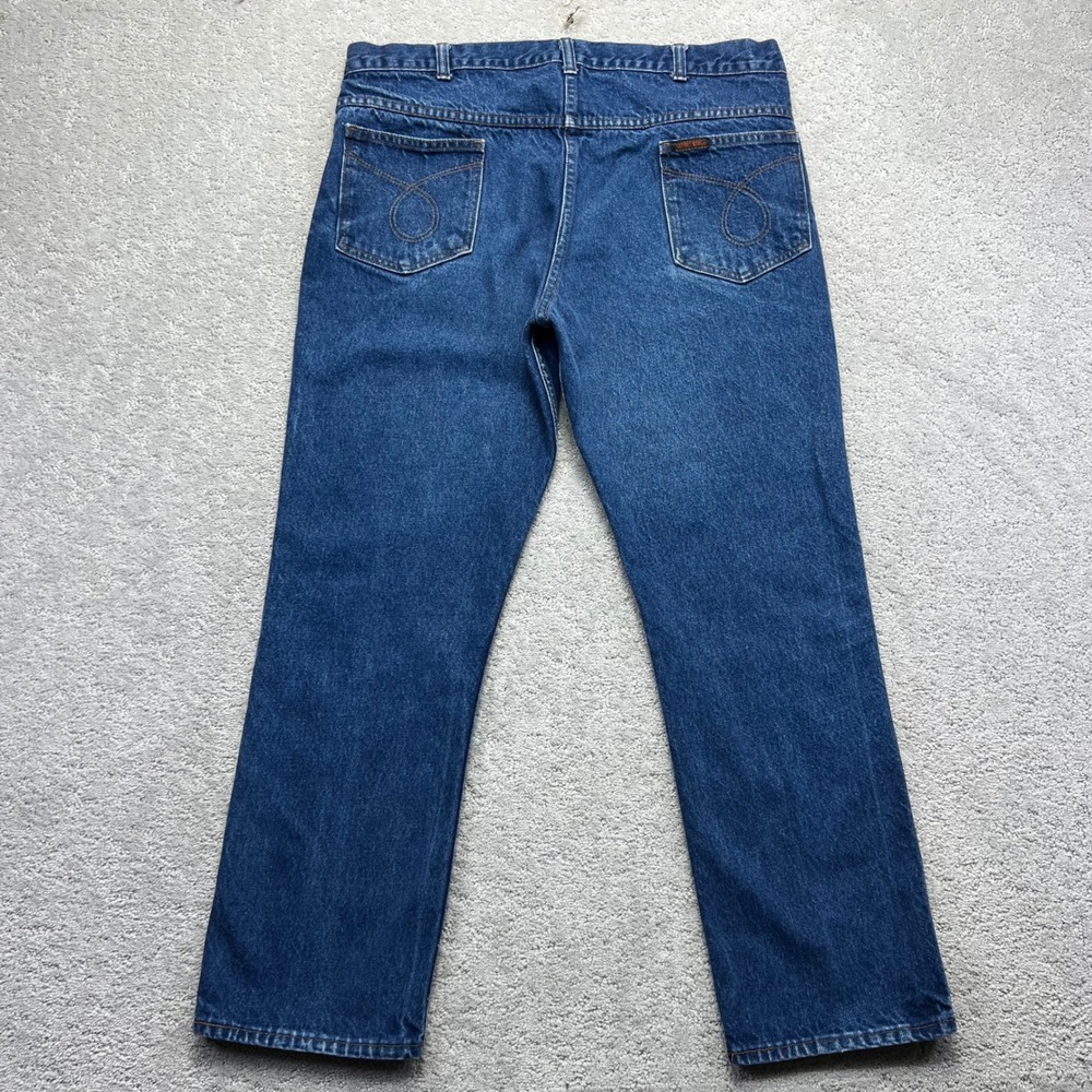 VTG Saddle King Jeans 38x30(36x28.5) Blue Denim Western Cowboy Talon Zipper USA - Picture 9 of 16
